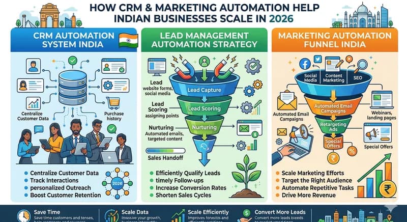 CRM & Marketing Automation Strategy in India (2026): How to Convert More Leads Without Manual Effort