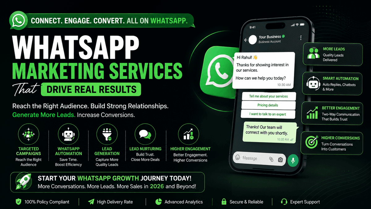 WhatsApp Marketing Services India (2026): How Businesses Generate More Leads, Sales & Customer Engagement